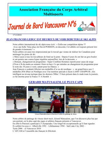 journal de bord NÂ°6 - AFCAM