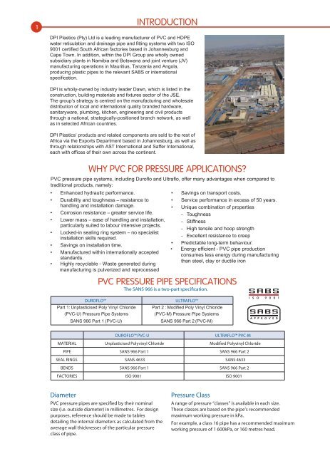 DPI Plastics Pressure Catalogue - Incledon