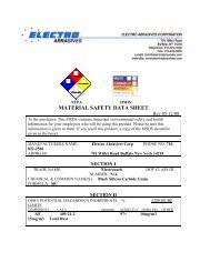 MATERIAL SAFETY DATA SHEET - Electro Abrasives