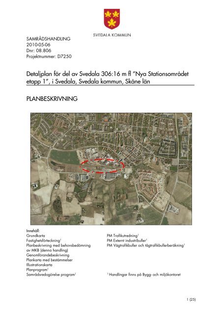 Detaljplan fÃ¶r del av Svedala 306:16 m fl âNya ... - Svedala kommun