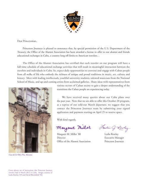 CUBA INTERACTIONS - Alumni Association of Princeton University