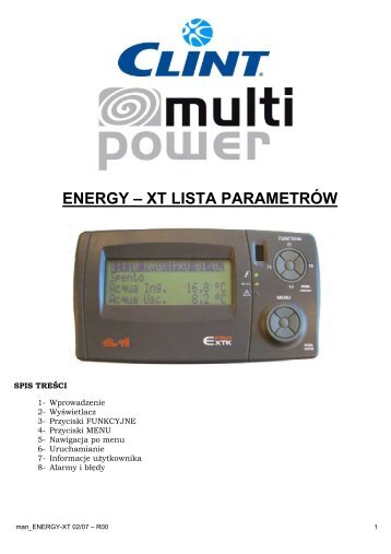 ENERGY â XT LISTA PARAMETRÃW - Klima-Therm