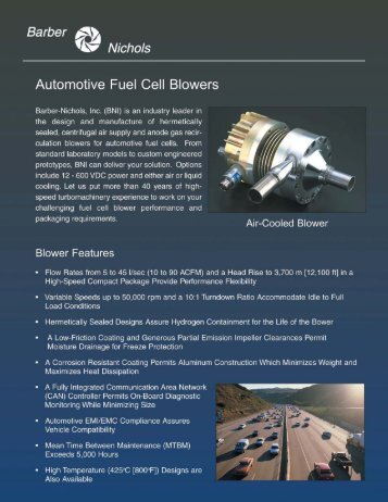 Hydrogen Recirculation Compressors for Fuel Cells