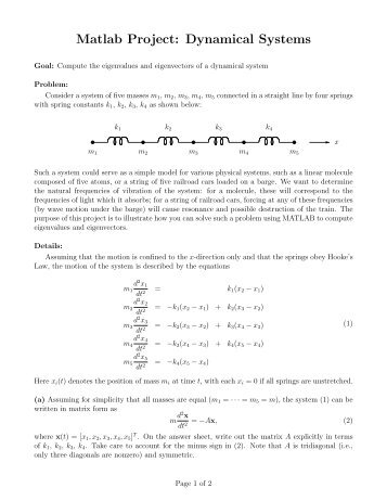 Matlab Project: Dynamical Systems