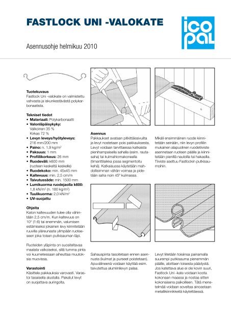 FASTLOCK UNI -VALOKATE - Icopal