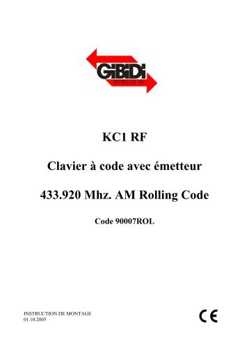 Clavier Ã  code KC1RF, une piÃ¨ce en saillie sans fil avec ... - GiBiDi