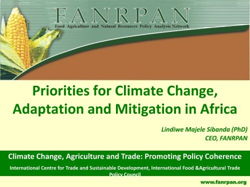 Priorities for Climate Change, Adaptation and Mitigation in Africa