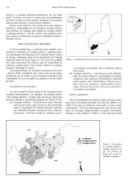 As comunidades de aves em duas fisionomias da vegetaÃ§Ã£o de ...