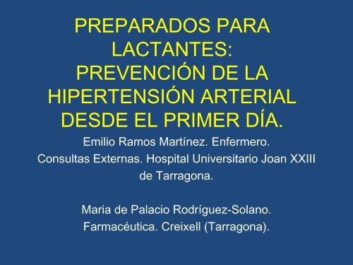 PREPARADOS PARA LACTANTES: PREVENCIÃ“N DE LA - EHRICA