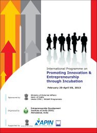 Promoting Innovation & Entrepreneurship through Incubation