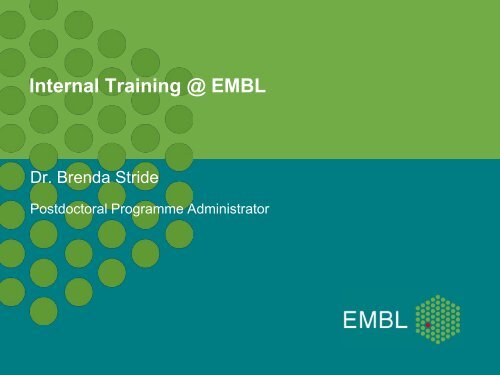 Internal Training @ EMBL - European Bioinformatics Institute