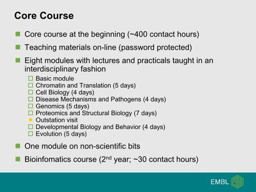 Internal Training @ EMBL - European Bioinformatics Institute