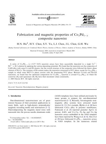 Fabrication and magnetic properties of CoxPd1Äx composite nanowire