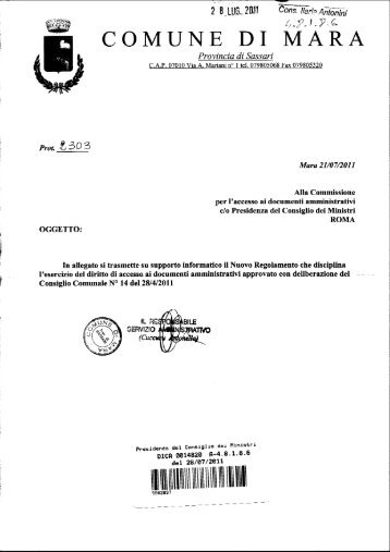 Comune di Mara - Commissione per l'accesso ai documenti ...