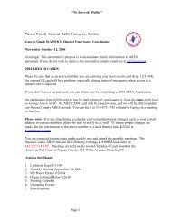 Nassau County Amateur Radio Emergency Service Newsletter