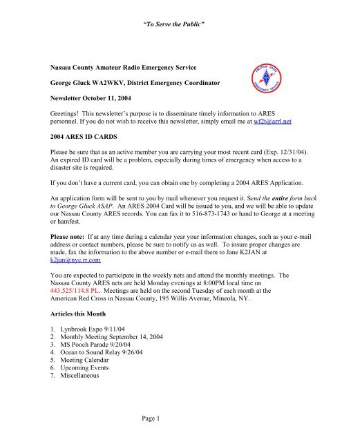 Arrl Ares Id Card