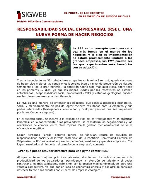 responsabilidad social empresarial (rse).. una nueva forma ... - Sigweb