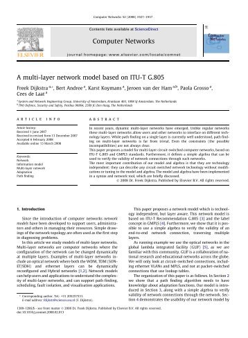 A multi-layer network model based on ITU-T G.805 ... - CiteSeerX