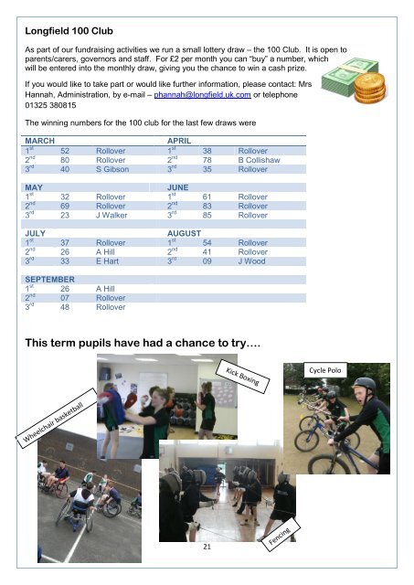 Please click here to open the newsletter - Longfield School - Uk.com