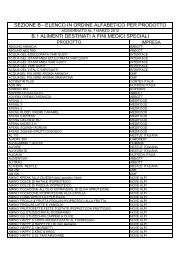 SEZIONE B - ELENCO IN ORDINE ALFABETICO PER PRODOTTO ...