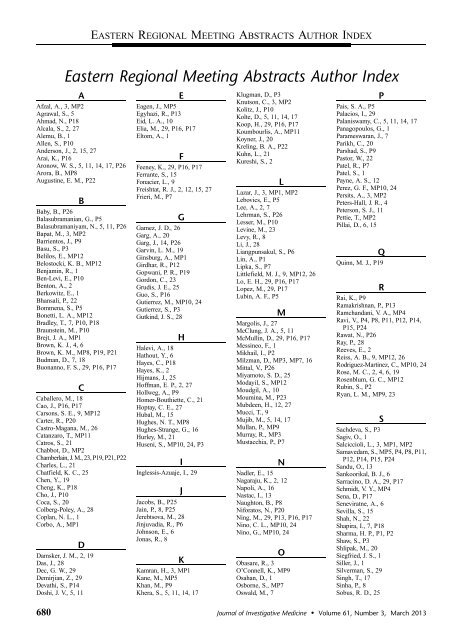 Eastern Regional Meeting Abstracts Author Index - American ...