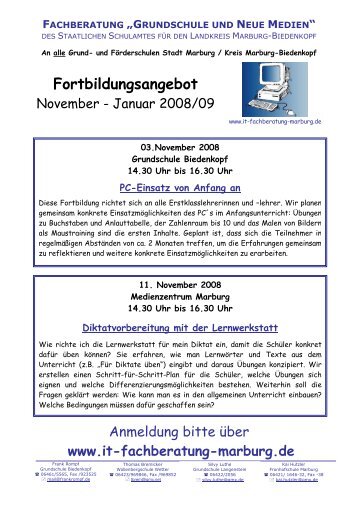 Fortbildungsprogramm November-Januar 2008 - It-fachberatung ...