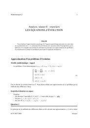 Analyse, sÃ©ance 6 : exercices LES ÃQUATIONS d'ÃVOLUTION