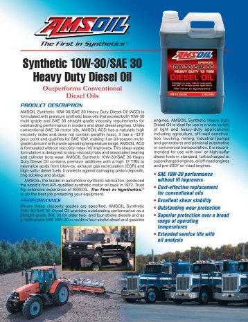 G27 - Data Bulletin - Synthetic 10W-30/SAE 30 Heavy Duty Diesel Oil