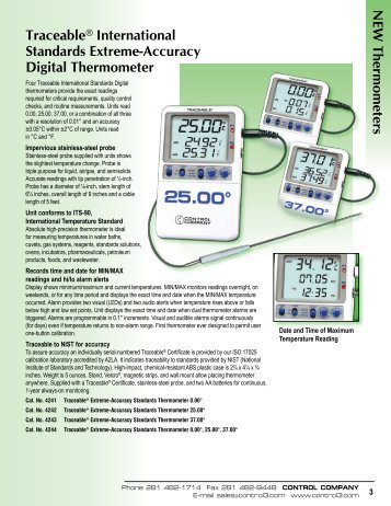 neW Thermometers Traceable® Hi-Accuracy 001 ... - Fisher Biotec