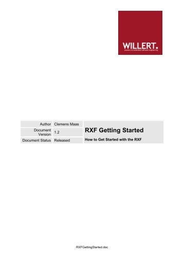 RXF Getting Started - Willert