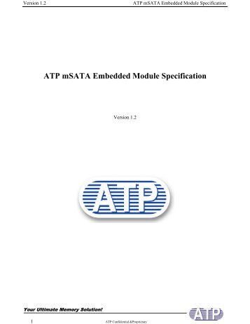 ATP mSATA Embedded Module Specification - Jactron