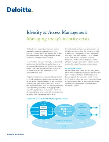 Identity & Access Management Managing today's identity ... - Deloitte