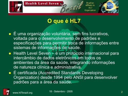 HL7 HL7 BRASIL - SBIS