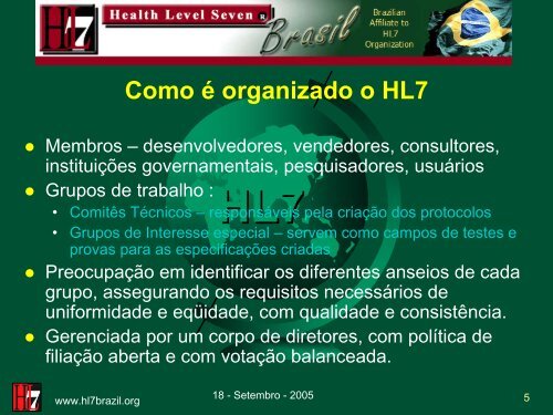 HL7 HL7 BRASIL - SBIS