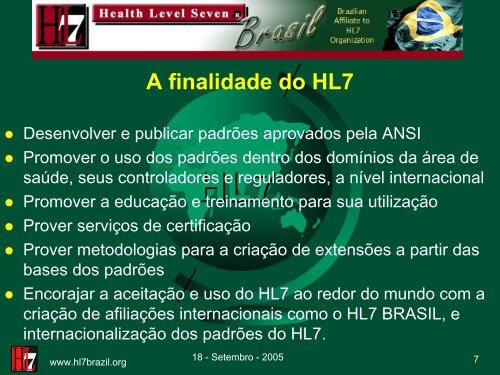 HL7 HL7 BRASIL - SBIS