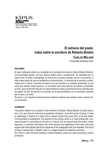 El extravío del poeta: notas sobre la escritura de Roberto Bolaño