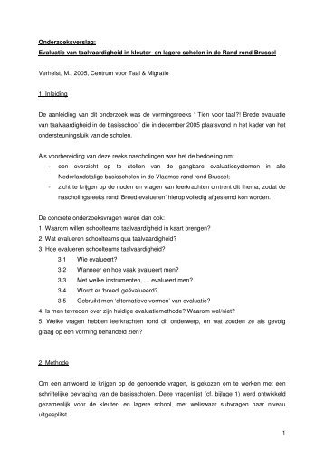 Evaluatie van taalvaardigheid in kleuter - Centrum voor Taal ...