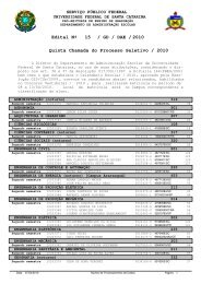 Edital NÂº / GD / DAE / 15 2010 Quinta Chamada do Processo ...