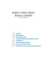 GSDCA-WDA Trial Regulations (prior to IPO changes from 2012)