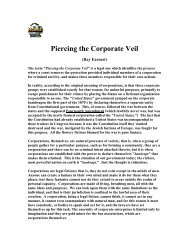 Piercing the Corporate Veil - USA The Republic