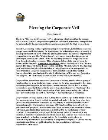 Piercing the Corporate Veil - USA The Republic