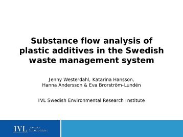 Substance flow analysis of plastic additives in the Swedish waste ...