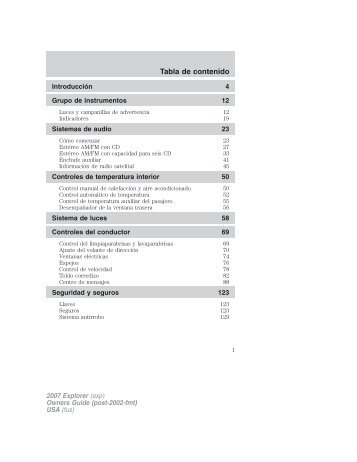 Descargue una muestra del manual del conductor para el Explorer ...