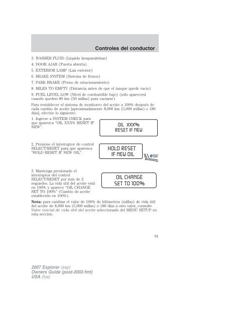 Descargue una muestra del manual del conductor para el Explorer ...