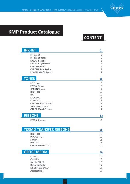 to download the complete  KMP catalogue - VENEX doo Skopje
