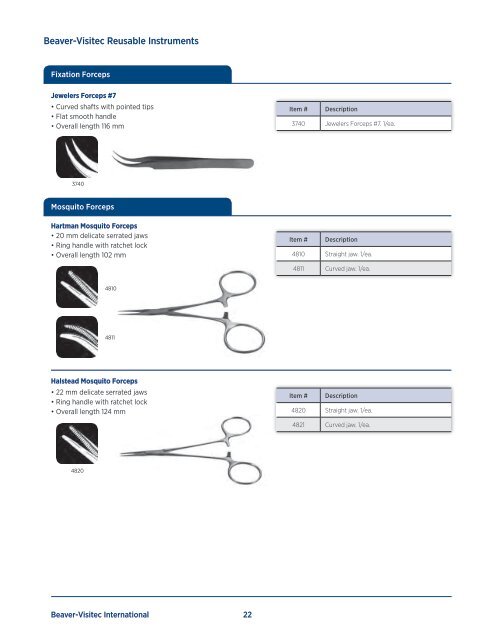 Reusable Instrument Catalog - Beaver-Visitec International