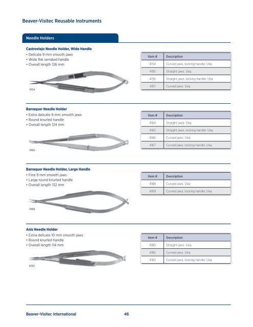 Reusable Instrument Catalog - Beaver-Visitec International