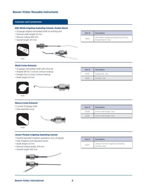 Reusable Instrument Catalog - Beaver-Visitec International