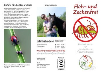 Floh- und Zeckenfrei - Mobile Tierheilpraxis Gabi Kirstein-Besel