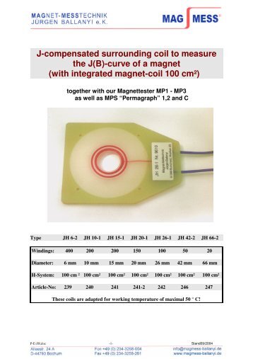 J-compensated surrounding coil to measure the J(B)-curve of a ...